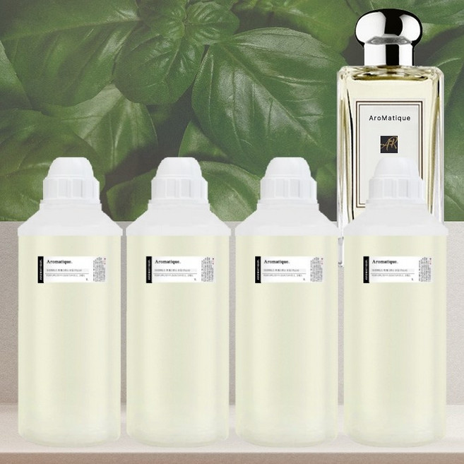 [아로마티끄] 바질 앤 네롤리 프래그런스 오일(프랑스) 코스메틱등급 고급 호텔 카페 향료 디퓨저 니치 향수 베이스 캔들 퍼퓸 석고 방향제 스톤 리필 만들기 DIY, 1개, 1L