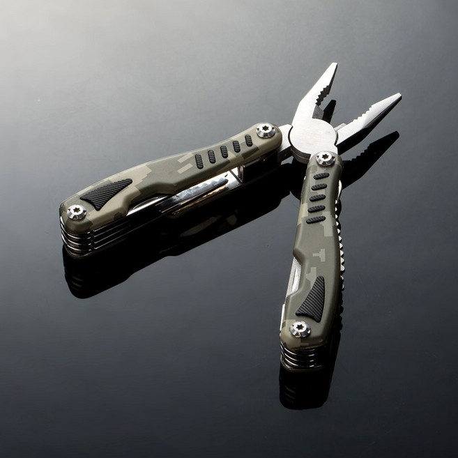 맥가이버칼 생존칼 소형칼 캠핑칼 정글칼 호신용칼 휴대용칼 캠핑용품 다기능 도구 바늘 코 펜치 야외 등산 캠핑, AA9 위장 다기능 플라이어, 1개