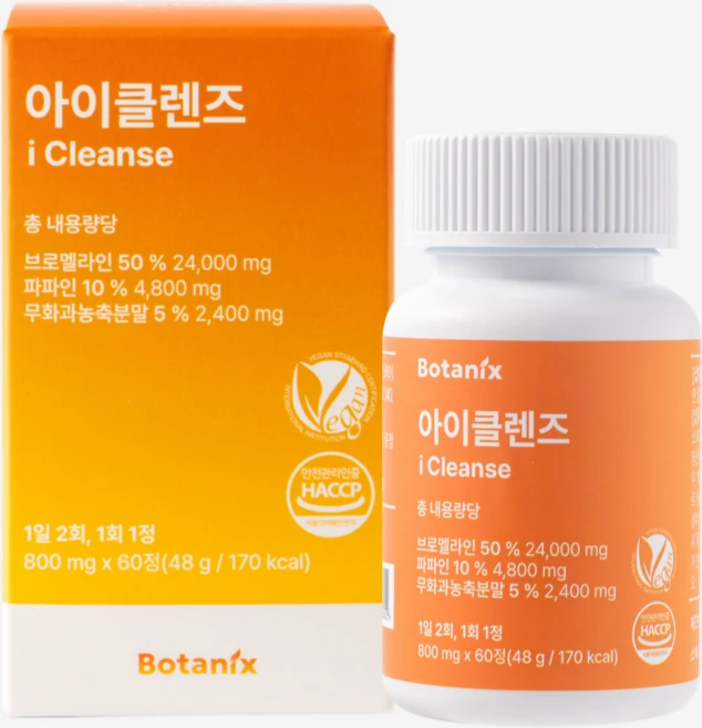 보타닉스 아이클렌즈 고함량 브로멜라인 파파인 무화과, 1개, 60정 - 쿠팡