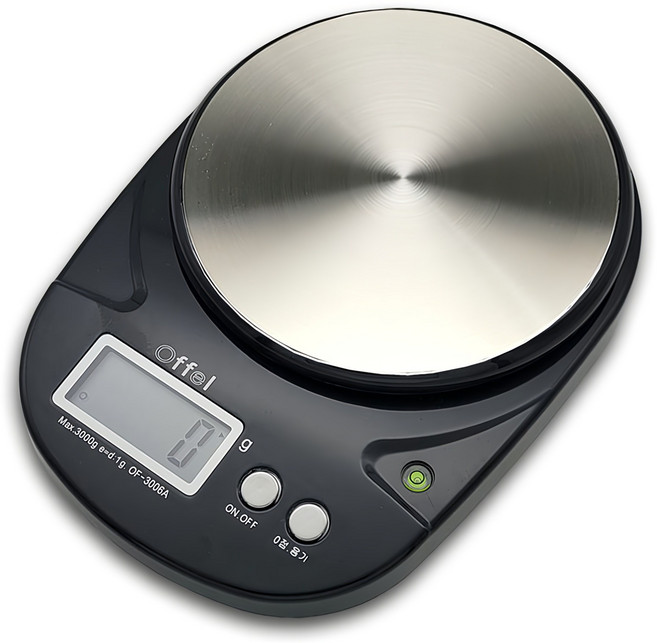 오펠 대용량 주방저울, 3kg, 블랙, OF-3006A