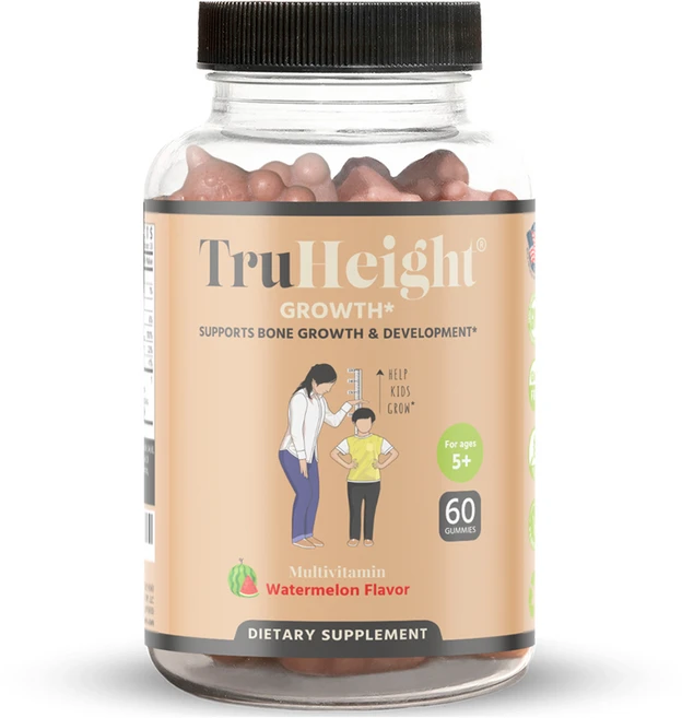 [본사] 트루하이트 그로스 키 즈 꿈 크는 어린이 성장기 영양제품 멀티비타민 수박맛 60구미 TruHeight, 1개, 60정 - 쿠팡