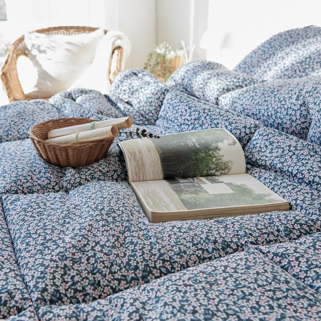 프리미엄 렌징 모달 100% 항균 사계절 이불 잔꽃 차렵이불 세트 알러지케어 침구