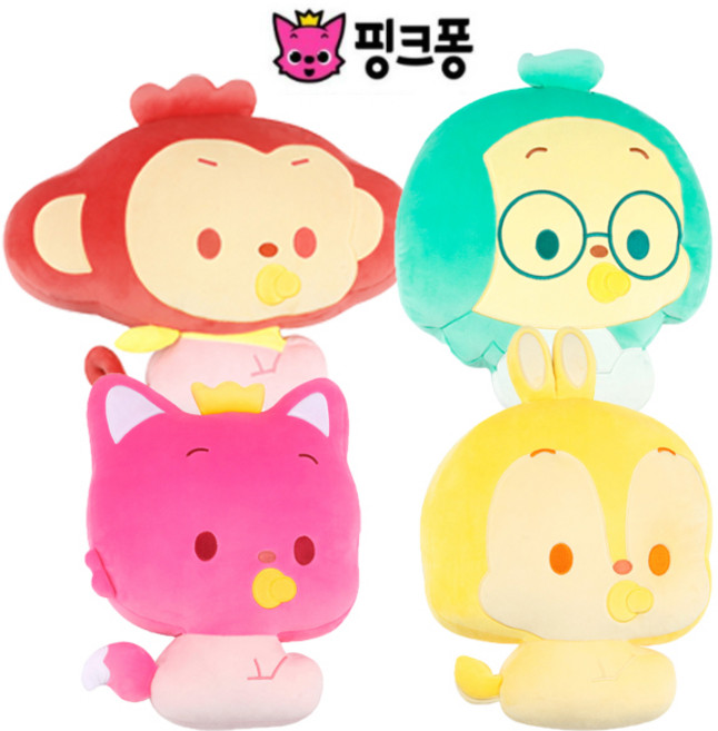 핑크퐁 호기 제니 포키 베이비 라인쿠션 인형 40cm 아기상어 애착 택1, 03.핑크퐁 베이비 제니 라인쿠션인형, 1개