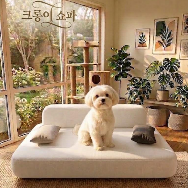 [크롱이&루비] 중형/대형 펫쇼파 국내제작 SF27K 고밀도 폼 사용 반려동물 소파 침대 (중형/대형 강아지 고양이), 1개, 마린