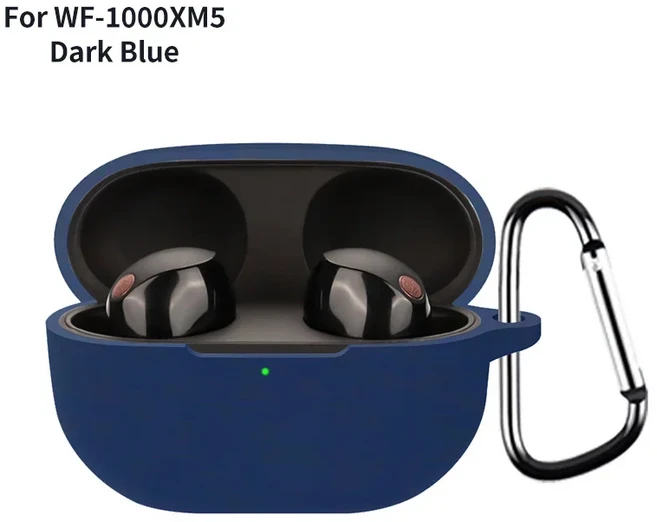 소니호환 WF 1000XM5 무선 이어폰 커버호환 케이스 충격 방지 소프트 실리콘 헤드셋 후크가 있는 긁힘 보호, 1세트, Olive, For SONY WF 1000XM5