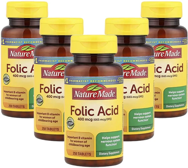 네이쳐메이드 엽산 400mcg 250정, 5개 - 쿠팡