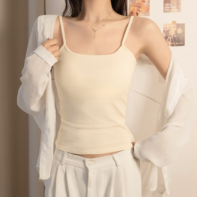 젬버트 여성 데일리 순면 캡내장 브라탑 이너 끈나시