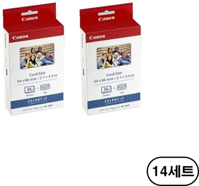 캐논 셀피 포토프린터 전용인화지 명함사이즈 + 잉크 KC-36IP, 28개, 지갑 크기