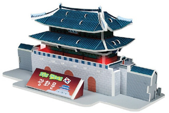 크래커플러스 3D 입체 퍼즐 LED 광화문 IQ 집중력, 43피스, 단품, 1개