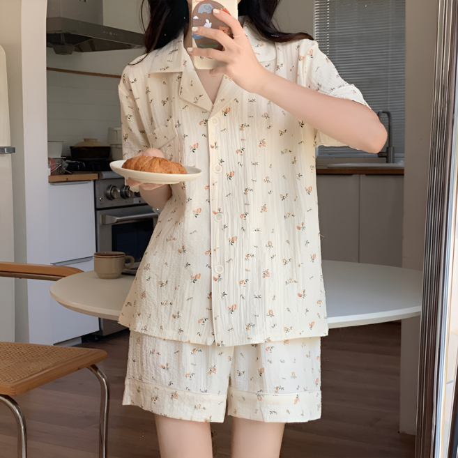 헤도닉 여성용 여름잠옷 데일리 파자마
