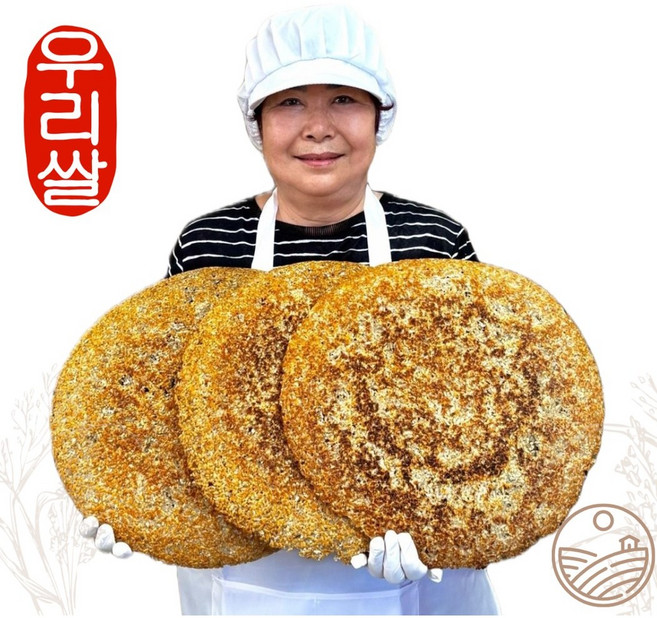 국내산 현미 찹쌀 수제 누룽지, 3개, 600g