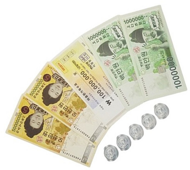 이벤트용 지폐형돈봉투 세트 지폐모형 돈다발소품