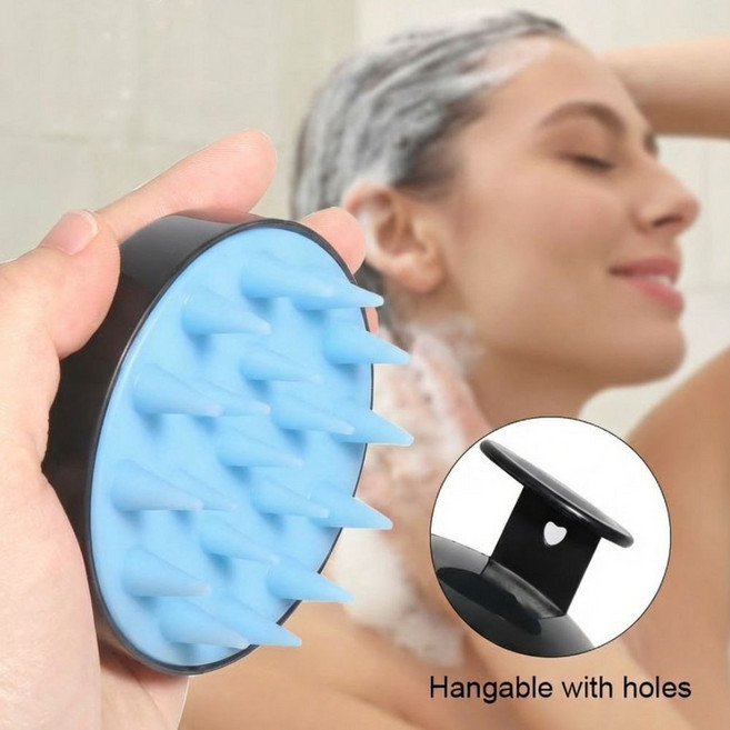 하이어스 딥클렌징 두피 마사지 샴푸 브러쉬, 1개, 블랙/블루