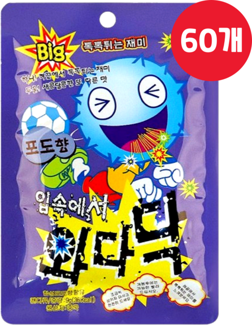 빅 입속에서 와다닥 포도향 9g, 60개