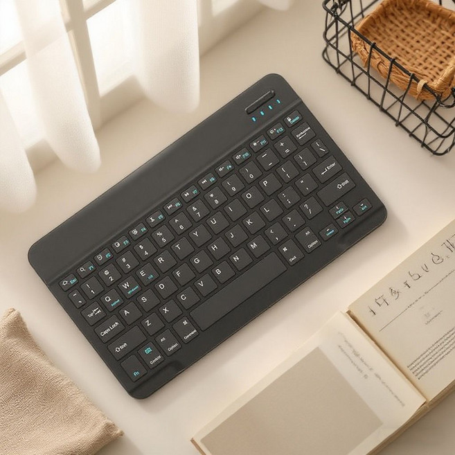無線藍牙鍵盤 適用iPad平板手機, 1個, 030藍牙鍵盤藍色
