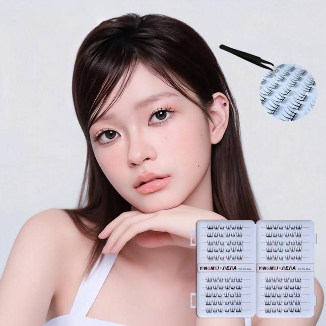 AOX 노글루 속눈썹 대용량 풀 필요없는 속눈썹 3D인조 붙이는 속눈썹 초보 추천 핀셋 포함, 1개, Y06