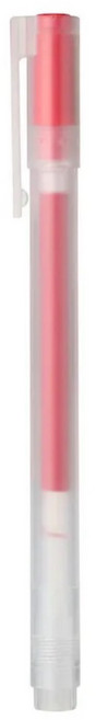 MUJI 젤 잉크 캡식 볼펜 0.7mm, 3개, 레드