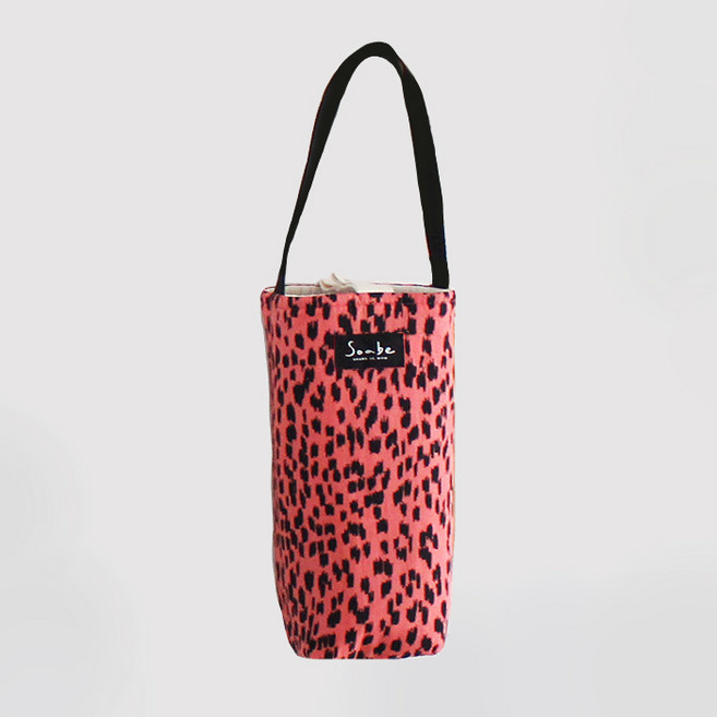 리틀치타 양면 누빔 에코백/텀블러 파우치/젖병 파우치/면100%, 핑크, 1개