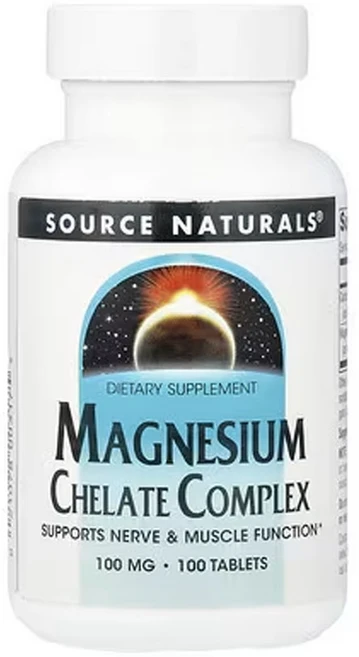 소스내츄럴스 마그네슘 킬레이트 복합체 100mg, 1개, 100정 - 쿠팡