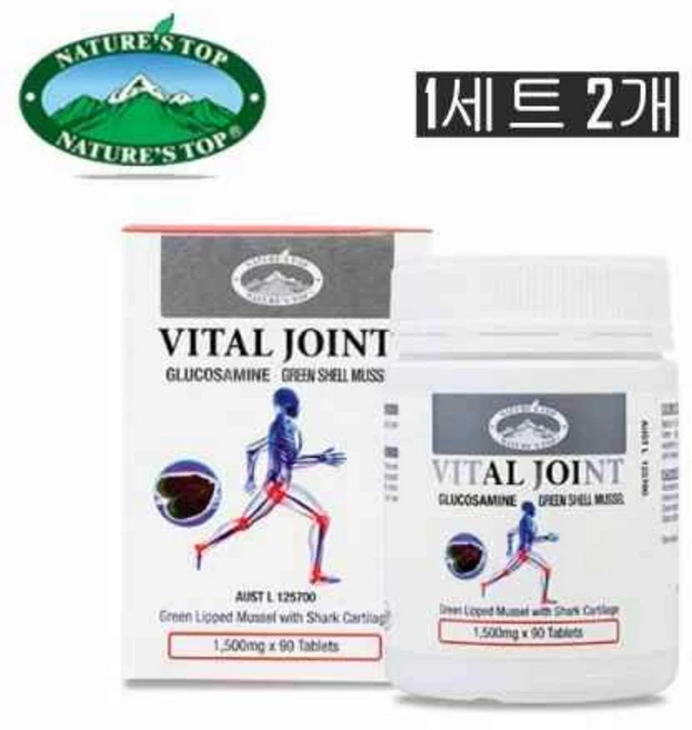 Nature's Top 네이처스탑 바이탈 조인트 글루코사민 1500mg 90타블렛 2팩, 2개, 90정 - 쿠팡