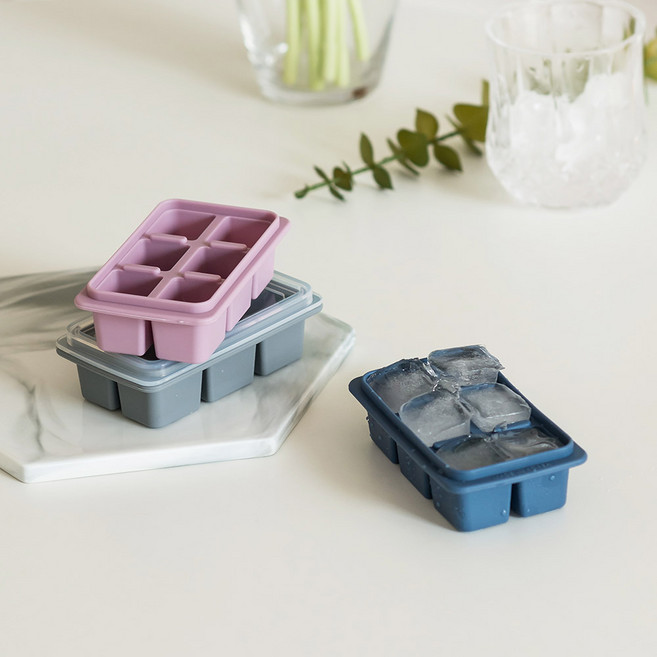 실리콘 아이스 몰드 6구 얼음 트레이 큐브 메이커 냉동 용기 초콜릿 틀, 1개