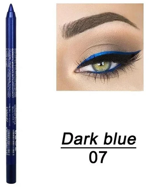 오래 지속되는 라이너 펜슬 방수 안료 블루 다크 브라운 블랙 아이너 펜 컬러 메이크업 화장품 색, 1개, 4. Dark Blue - 쿠팡