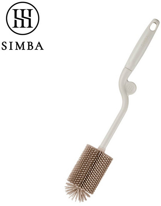 Simba 奶瓶刷組 超柔無垢白金矽膠, 旋轉奶瓶刷-米色, 1個