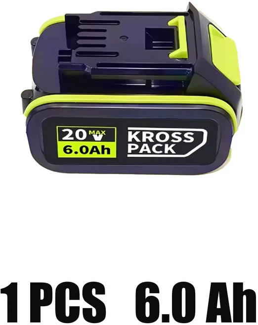 2026년 WORX WA3016 WA30 5핀 20V 6.0Ah/8.0Ah 리튬이온 배터리 WA3027 무선 전동 공구 모델 호환, [04] B-6.0Ah 1pcs