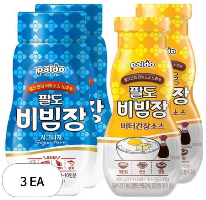 팔도 비빔장 버터간장소스 200g 2p + 시그니처 380g 2p, 3세트