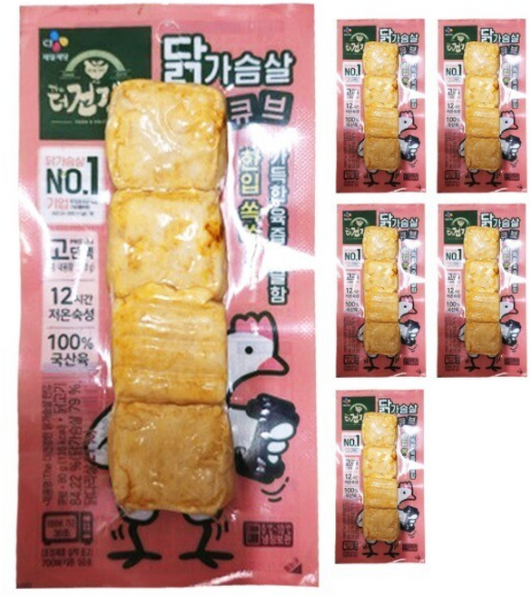 CJ 더건강한 닭가슴살 한입큐브, 6개, 80g