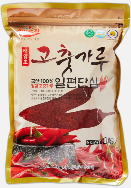 25년산 햇고추 국산 최상급 일편단심 해풍에 말린 태양초 고춧가루 일반 보통맛 / 최근제조 / 김치양념용, 1kg, 1개