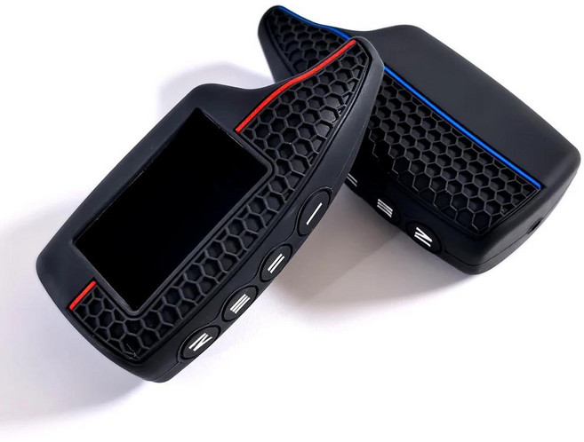 신형 버튼 리모컨 실리콘 케이스 양방향 자동차 경보 키체인 커버 쉐르칸 매직카, 2. 1PC Red, 1개