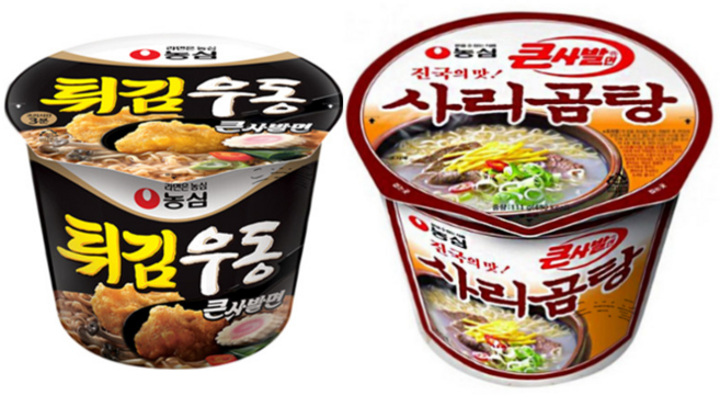 농심 튀김우동 큰사발8개입+사리곰탕 큰사발8개입 /16개입, 32개