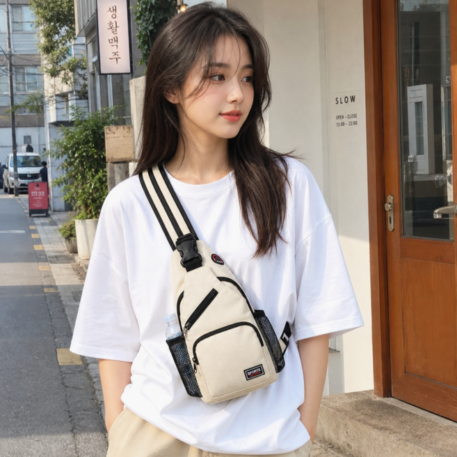 에이필미 심플한 남성공용 여행용 가방 2in1 슬링백 백팩