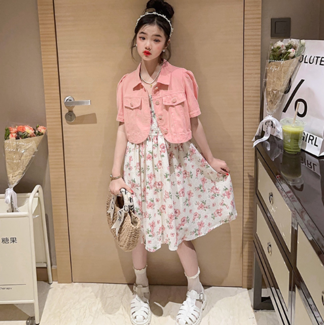 마이슈마켓 주니어 여아 원피스 여름 초등학생 여아 원피스자켓세트 여아바캉스룩 휴양지 여행룩