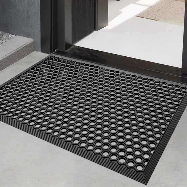 DEXI 1개 바닥 출입구 발판 매트 웰컴 현관 미끄럼방지 발매트 그레이 도어매트, A