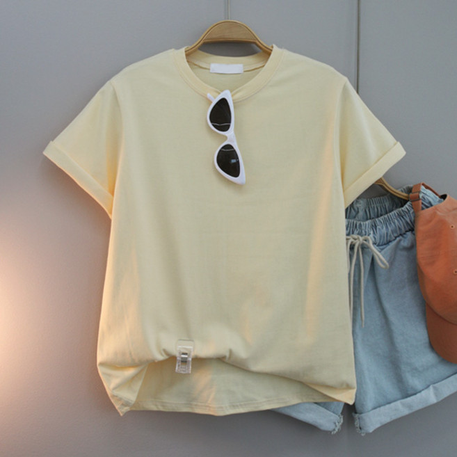 달콩 여성 뮤어베이직크롭반팔티 기본티 무지 세미크롭