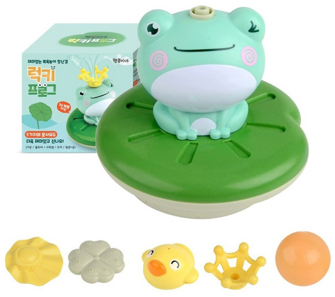 행운이네 럭키프로그 목욕놀이완구 세트, 혼합색상, 1개