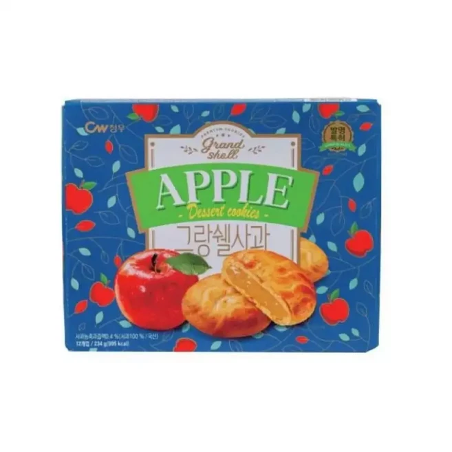 청우 그랑쉘 사과 273g 12입 달콤하고 바삭한 청우 그랑쉘 사과맛 쿠키, 1개