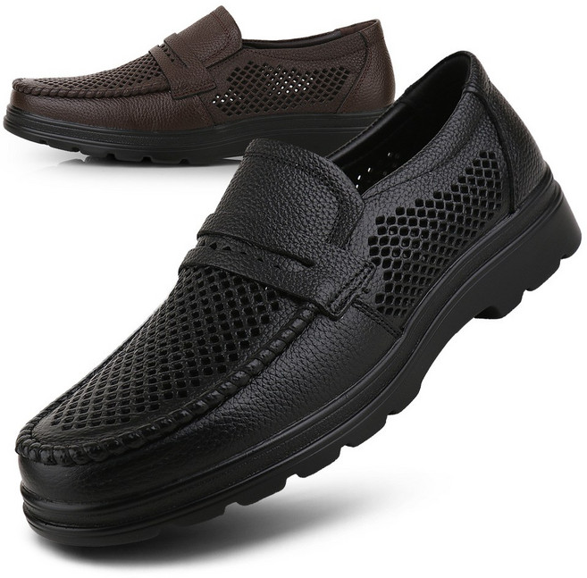 보이센스 소가죽 시원한 펀칭 디테일 남자 여름 로퍼 봄가을 간절기 컴포트화 남성 슈즈 단화 근무화 천연가죽 캐주얼 신발 슬립온