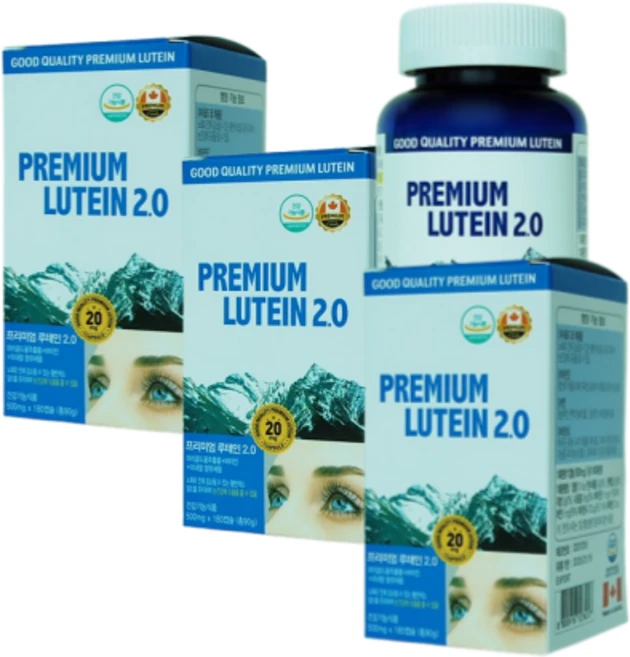 캐나다 완제품 프리미엄 루테인 2.0 500mg x 180캡슐 대용량 눈건강 영양제, 3개 - 쿠팡