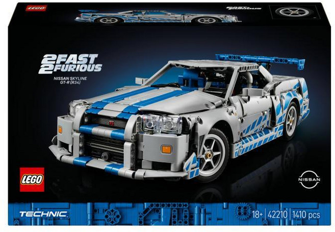 레고 테크닉 42210 패스트 퓨리어스 2 닛산 스카이라인 GT-R R34, 혼합색상, 1개