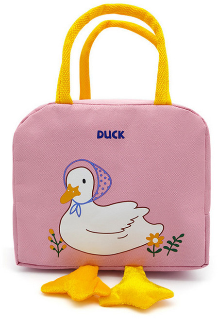 에버그로우 보온 보냉 동물 캐릭터 도시락가방 수능 직장인 피크닉 어린이집 유치원, 핑크, 1개