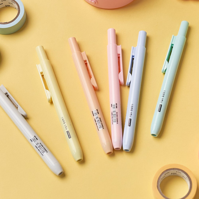 똑딱이 형광펜 모리스 파스텔 노크식 너스피아 마일드, 똑딱이 파스텔 형광펜 - 핑크