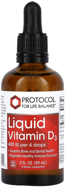 Protocol for Life Balance 액상 비타민D3 59ml(2fl oz) Balance (프로토콜 포 라이프 밸런스), 400 IU, 1개, 59ml - 쿠팡