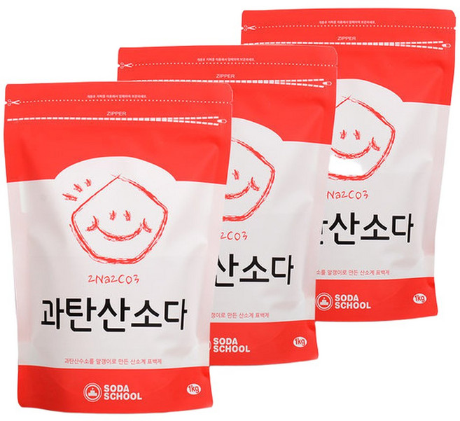 과탄산소다 1kg 3개 / 형광증백제 없는 산소계표백제