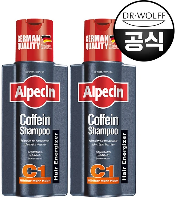 알페신 카페인 샴푸 C1, 250ml, 2개 - 쿠팡