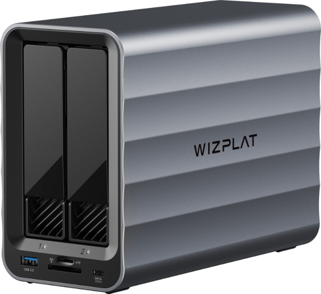 위즈플랫 HDX200UH 2베이 레이드 외장하드 스토리지 USB 허브, 1개