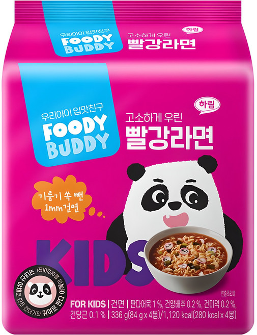 푸디버디 빨강라면, 84g, 4개