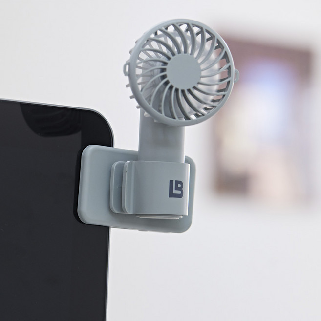 라이브박스 휴대용 미니 핸디 팬 손 선풍기 분리 클립형 유모차 책상 테이블 무선 초소형 집게형 핸즈프리 손풍기, 화이트